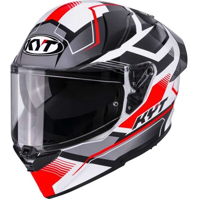 Casco Moto Integrale Touring Kyt R2R PARSEC Bianco Rosso taglia L Casco Moto Integrale Touring Kyt R2R PARSEC Bianco Rosso taglia L