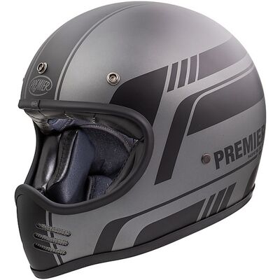 Casco Moto Integrale Vintage Premier MX BL17 BM Grigio Nero taglia XL Casco Moto Integrale Vintage Premier MX BL17 BM Grigio Nero taglia XL