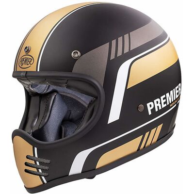 Casco Moto Integrale Vintage Premier MX BL19 BM Nero Oro Opa taglia XS Casco Moto Integrale Vintage Premier MX BL19 BM Nero Oro Opa taglia XS