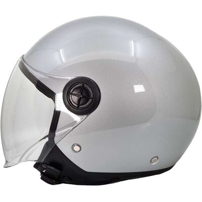 Casco Moto Jet Bhr 832 Minimal Silver Lucido taglia M Casco Moto Jet Bhr 832 Minimal Silver Lucido taglia M