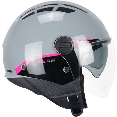 Casco Moto Jet CGM 116G AIR BICO Grigio Fucsia fluo taglia 2XL Casco Moto Jet CGM 116G AIR BICO Grigio Fucsia fluo taglia 2XL