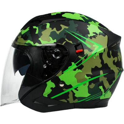 Casco Moto Jet Doppia Visiera BHR 809 Double Camouflage gree taglia M Casco Moto Jet Doppia Visiera BHR 809 Double Camouflage gree taglia M