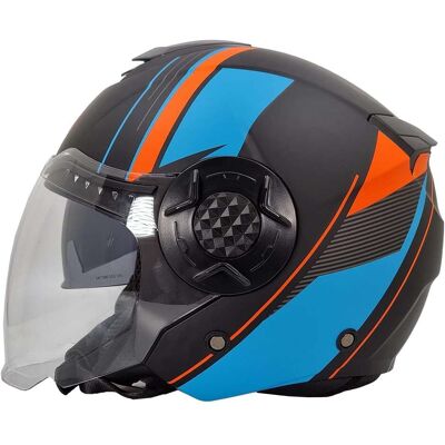 Casco Moto Jet Doppia Visiera Bhr 830 Flash Cool Nero Opaco taglia L Casco Moto Jet Doppia Visiera Bhr 830 Flash Cool Nero Opaco taglia L