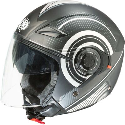 Casco Moto Jet Doppia Visiera One Alfa Multi Nero Grigio taglia XS Casco Moto Jet Doppia Visiera One Alfa Multi Nero Grigio taglia XS