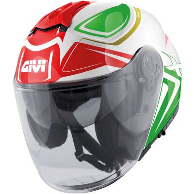 Casco Moto Jet Givi X.22 Planet Hyper Bianco Rosso Verde Dop taglia S Casco Moto Jet Givi X.22 Planet Hyper Bianco Rosso Verde Dop taglia S