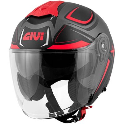 Casco Moto Jet Givi X.22 Planet Hyper Nero Grigio Rosso Dopp taglia XS Casco Moto Jet Givi X.22 Planet Hyper Nero Grigio Rosso Dopp taglia XS