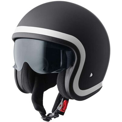 Casco Moto Jet GMS Ride nero opaco bianco taglia XS Casco Moto Jet GMS Ride nero opaco bianco taglia XS