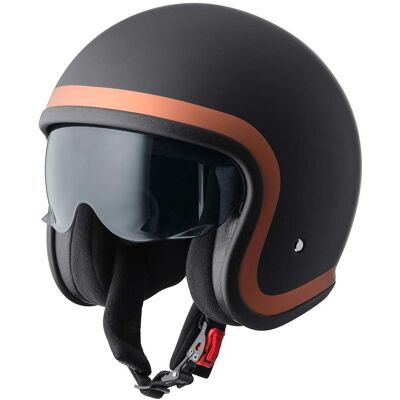 Casco Moto Jet GMS Ride nero opaco bronzo taglia XS Casco Moto Jet GMS Ride nero opaco bronzo taglia XS