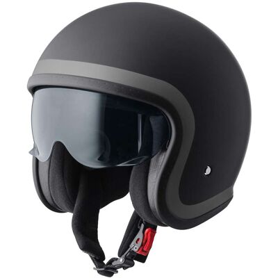 Casco Moto Jet GMS Ride nero opaco grigio taglia 2XL Casco Moto Jet GMS Ride nero opaco grigio taglia 2XL