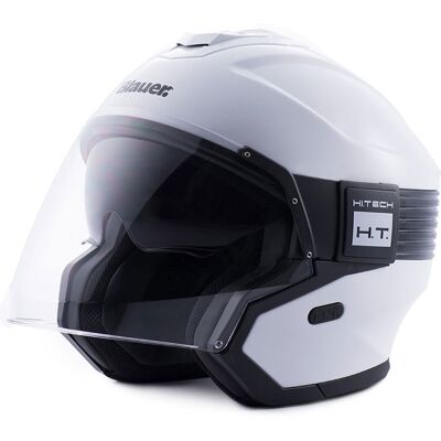 Casco Moto Jet in Fibra Blauer HACKER Bianco Nero taglia XS Casco Moto Jet in Fibra Blauer HACKER Bianco Nero taglia XS