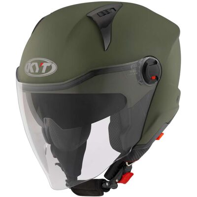 Casco Moto Jet KYT D-CITY PLAIN Verde Militare taglia XS Casco Moto Jet KYT D-CITY PLAIN Verde Militare taglia XS