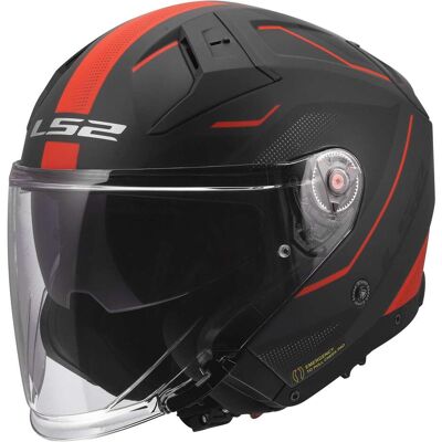 Casco Moto Jet LS2 OF603 INFINITY II VEYRON Nero Grigio Ross taglia M Casco Moto Jet LS2 OF603 INFINITY II VEYRON Nero Grigio Ross taglia M