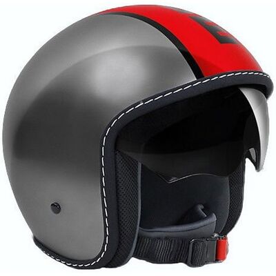 Casco Moto Jet Momo Design Blade Antracite Lucido Rosso Nero taglia XX Casco Moto Jet Momo Design Blade Antracite Lucido Rosso Nero taglia XX