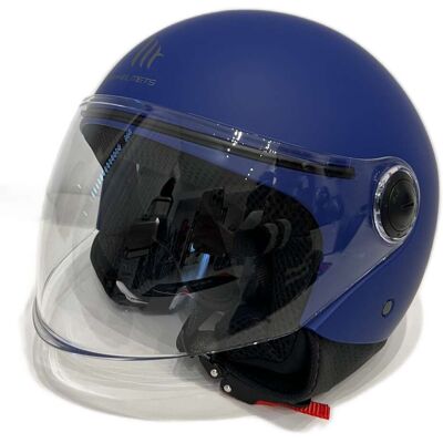 Casco Moto Jet MT Helmets STREET Solid A7 Blu Opaco taglia XS Casco Moto Jet MT Helmets STREET Solid A7 Blu Opaco taglia XS