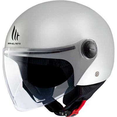 Casco Moto Jet MT Helmets STREET Solid Bianco Lucido taglia L Casco Moto Jet MT Helmets STREET Solid Bianco Lucido taglia L