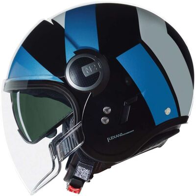 Casco Moto Jet Nolan N21 VISOR 06 TANGENTE 353 Nero Blu Arge taglia S Casco Moto Jet Nolan N21 VISOR 06 TANGENTE 353 Nero Blu Arge taglia S
