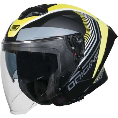 Casco Moto Jet ORIGINE APRICA SHADE Giallo Nero Opaco 22.06 taglia M Casco Moto Jet ORIGINE APRICA SHADE Giallo Nero Opaco 22.06 taglia M