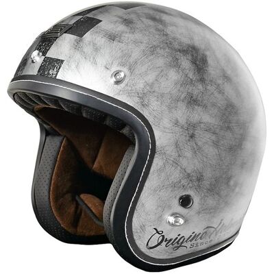 Casco Moto Jet Origine Primo Vintage Custom Scacco Silver Op taglia XL Casco Moto Jet Origine Primo Vintage Custom Scacco Silver Op taglia XL