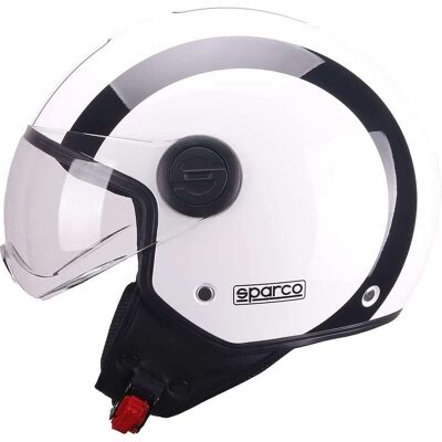 Bhr Casco Moto Jet Sparco Riders SP601 Bianco Nero taglia M Bhr Casco Moto Jet Sparco Riders SP601 Bianco Nero taglia M