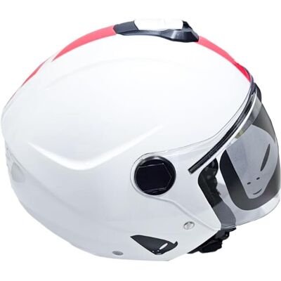 Casco Moto Jet Ufo NIXIE Bianco Rosso taglia XL Casco Moto Jet Ufo NIXIE Bianco Rosso taglia XL