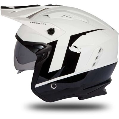 Casco Moto Jet Ufo SHERATAN Bianco Nero taglia L Casco Moto Jet Ufo SHERATAN Bianco Nero taglia L