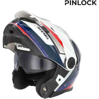 Casco Moto Modulare Acerbis Rider P/J Multi Bianco Rosso Blu taglia XL Casco Moto Modulare Acerbis Rider P/J Multi Bianco Rosso Blu taglia XL