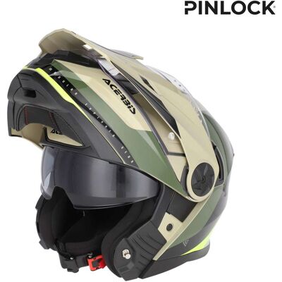 Casco Moto Modulare Acerbis Rider P/J Multi Verde Marrone taglia M Casco Moto Modulare Acerbis Rider P/J Multi Verde Marrone taglia M