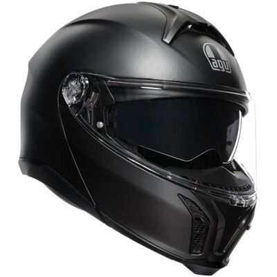 Casco Tourmodular Nero di AGV - Omologato P/J - Leggero & Aerodinamico Casco Tourmodular Nero di AGV - Omologato P/J - Leggero & Aerodinamico