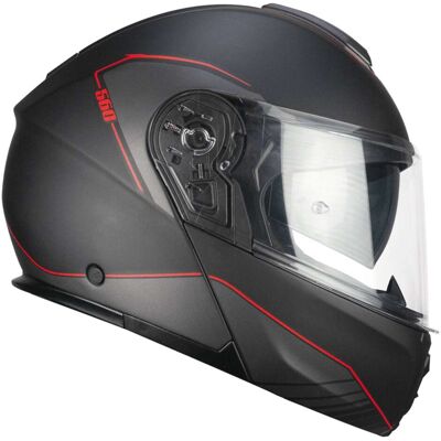 Casco Moto Modulare CGM 560G MAD RIDE Nero Rosso opaco taglia XL Casco Moto Modulare CGM 560G MAD RIDE Nero Rosso opaco taglia XL
