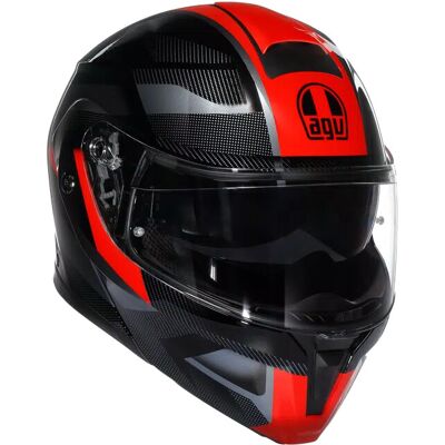 Casco Moto Modulare P/J Agv STREETMODULAR LEDRO Nero Rosso taglia M Casco Moto Modulare P/J Agv STREETMODULAR LEDRO Nero Rosso taglia M