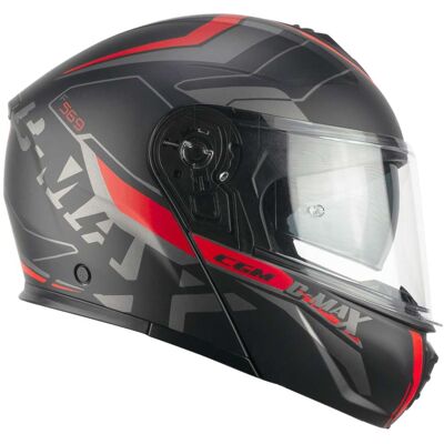 Casco Moto Modulare P/J CGM 569a C-MAX CITY Nero Rosso Opaco taglia XL Casco Moto Modulare P/J CGM 569a C-MAX CITY Nero Rosso Opaco taglia XL