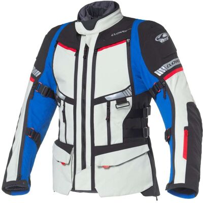 Giacca Moto Clover GTS 5 WP Bianco Grigio Blu Rosso taglia 4XL Giacca Moto Clover GTS 5 WP Bianco Grigio Blu Rosso taglia 4XL
