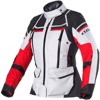 Giacca Moto Donna Clover OUTLAND 2 LADY WP Grigio Rosso Nero taglia 2X Giacca Moto Donna Clover OUTLAND 2 LADY WP Grigio Rosso Nero taglia 2X