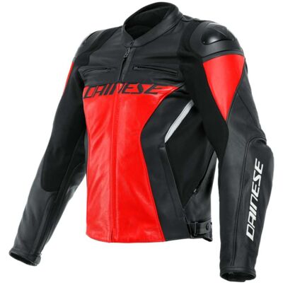 Giacca Moto in Pelle Dainese RACING 4 Lava Rosso Nero taglia 60 Giacca Moto in Pelle Dainese RACING 4 Lava Rosso Nero taglia 60