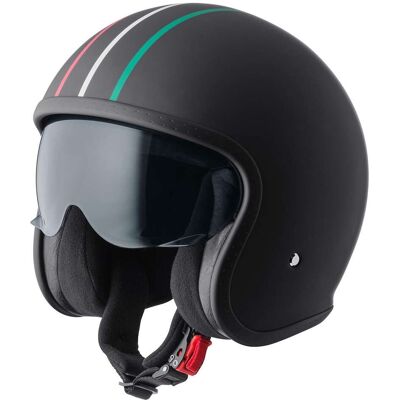 Giro in Casco Moto Jet GMS in Italia nero rosso bianco verde taglia XL Giro in Casco Moto Jet GMS in Italia nero rosso bianco verde taglia XL