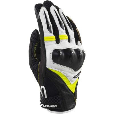 Guanti Moto Clover RAPTOR 3 Bianco Giallo Nero taglia XL Guanti Moto Clover RAPTOR 3 Bianco Giallo Nero taglia XL