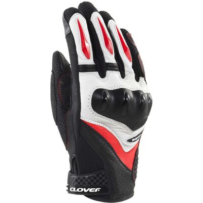 Guanti Moto Clover RAPTOR 3 Nero Bianco Rosso taglia XL Guanti Moto Clover RAPTOR 3 Nero Bianco Rosso taglia XL