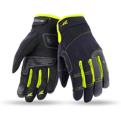 Guanti Moto Estivi Seventy SD-C48 Nero Giallo Fluo Certifica taglia XL Guanti Moto Estivi Seventy SD-C48 Nero Giallo Fluo Certifica taglia XL