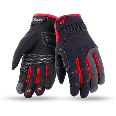 Guanti Moto Estivi Seventy SD-C48 Nero Rosso Certificati taglia 2XL Guanti Moto Estivi Seventy SD-C48 Nero Rosso Certificati taglia 2XL