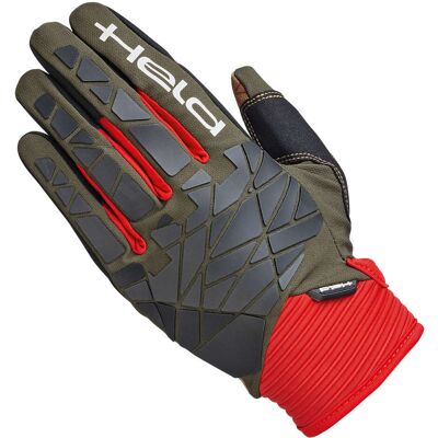 Guanti Moto Held Tactura Verde Militare Rosso taglia 9 Guanti Moto Held Tactura Verde Militare Rosso taglia 9