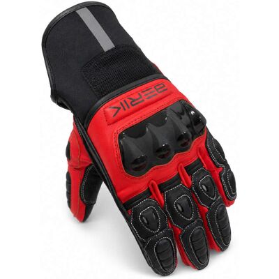 Guanti Moto In Pelle Berik 2.0 235320 Nero Rosso Fluo taglia XS Guanti Moto In Pelle Berik 2.0 235320 Nero Rosso Fluo taglia XS