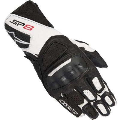 Guanti Moto in Pelle Racing Alpinestars SP-8 v2 Nero Bianco taglia XL Guanti Moto in Pelle Racing Alpinestars SP-8 v2 Nero Bianco taglia XL