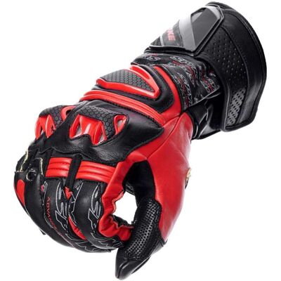 Guanti Moto In Pelle Racing Spyke TECH PRO Nero Rosso taglia XL Guanti Moto In Pelle Racing Spyke TECH PRO Nero Rosso taglia XL
