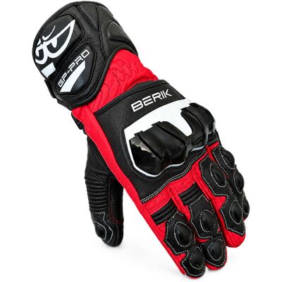 Guanti Moto Racing Berik 2.0 In Pelle G-235107 Nero Rosso Fl taglia L Guanti Moto Racing Berik 2.0 In Pelle G-235107 Nero Rosso Fl taglia L