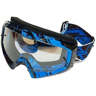 Occhiali Moto Cross Enduro One Racing Splash Blu Nero taglia unica Occhiali Moto Cross Enduro One Racing Splash Blu Nero taglia unica