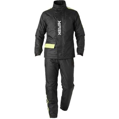 Tuta Antipioggia 2 pezzi Hevik Rainstop Nero Giallo Fluo taglia L Tuta Antipioggia 2 pezzi Hevik Rainstop Nero Giallo Fluo taglia L