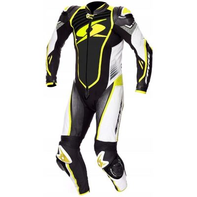 Tuta Moto Intera In Pelle Spyke ARAGON RACE Nero Giallo Fluo taglia 48 Tuta Moto Intera In Pelle Spyke ARAGON RACE Nero Giallo Fluo taglia 48