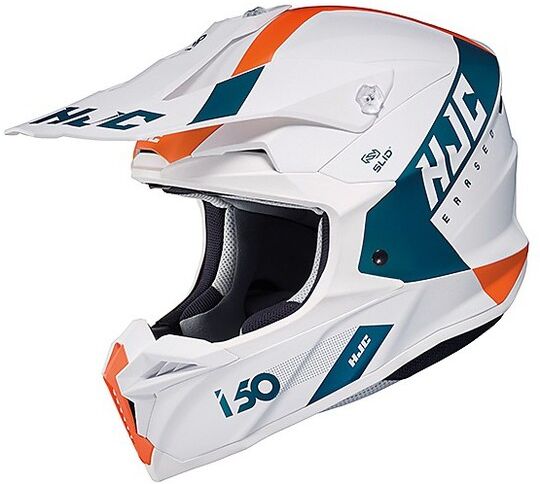 Hjc Casco cross enduro moto hjc i50 erased mc47sf bianco arancio blu