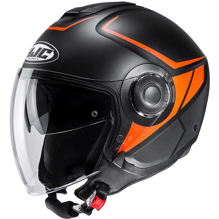 Hjc Casco jet doppia visiera moto hjc i40 camet mc7sf nero arancio