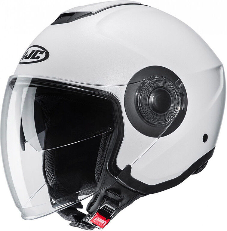 Hjc Casco jet doppia visiera moto hjc i40 semi opaco bianco